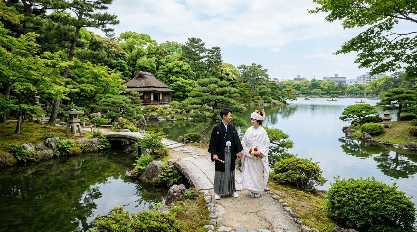大濠公園日本庭園 和装前撮り ロケーション - 1