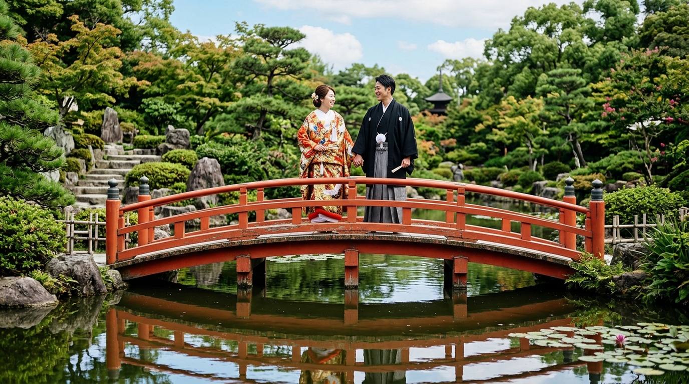大濠公園日本庭園 和装前撮り ロケーション - 2