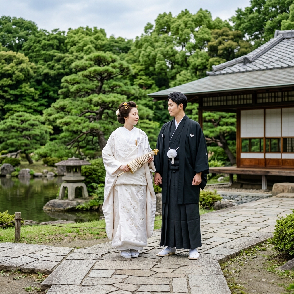 和装前撮り 日本庭園 厳か アイキャッチ